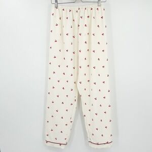 Womens Pajama Pants Lounge Sleep Bottoms Cherry Print Elastic Waist Size‎ L